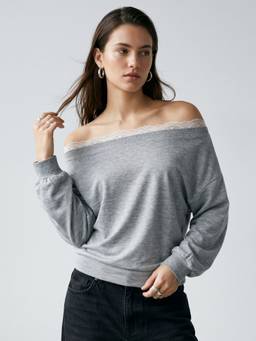Outzidr - Women Grey Polyester Full Sleeves Top