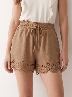 Outzidr - Taupe Elasticated Waistband Short
