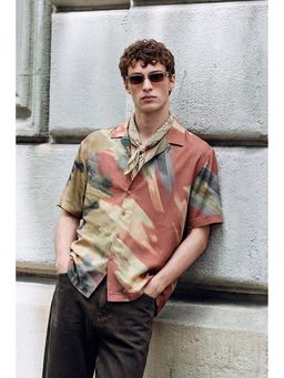 Snitch - Multicolour Abstract Half Sleeves Boxy Shirt for Men