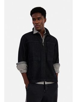 Snitch - Charcoal Grey Denim Full Sleeves Oversize Shirt