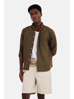 Snitch - Brown Solid Full Sleeves Regular Shirt for Men