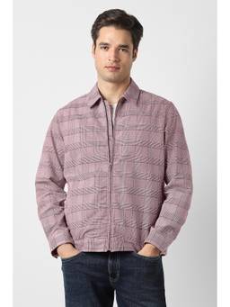 Peter England - Men Pink Check Formal Shacket