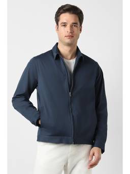 Peter England - Men Navy Solid Formal Shacket