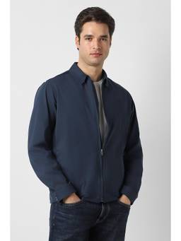 Peter England - Men Navy Solid Formal Shacket