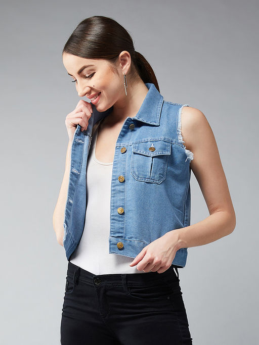 Denim Coat What To Wear With Sleeveless Denim Jacket Vest Shirt