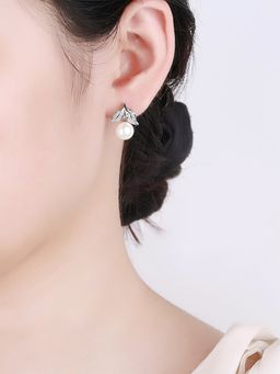 Yellow Chimes - Silver Plated Contemporary Studs Earrings