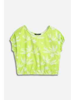 Allen Solly - Girls Green Print Casual Top