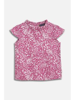 Allen Solly - Girls Pink Print Casual Top