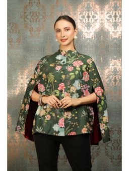 Tanu Malhotra - Green Printed Cape