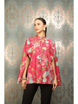 Tanu Malhotra - Hot Pink Printed Cape