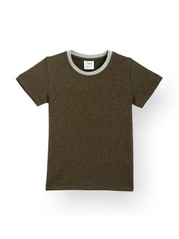 ANTHRILO - Olive Textured Short Sleeves T-shirt