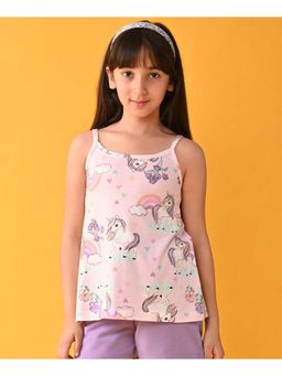 ANTHRILO - Unicorn Strappy Girls Top - Pink