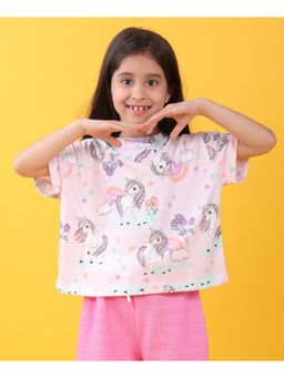 ANTHRILO - Unicorn Heart Girls Short Sleeves T-Shirt