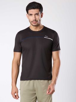 Black Panther - Men Black Solid Sports T-shirt
