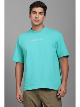 Louis Philippe - Men Light Blue Solid Crew Neck T-Shirt