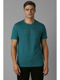 Louis Philippe - Men Green Graphic Print Crew Neck T-Shirt