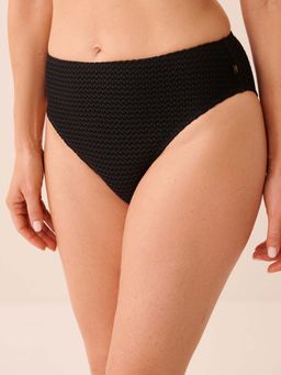 La Vie En Rose - Black High Waist Crochet Cheeky Bikini Bottom