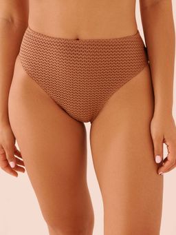 La Vie En Rose - Iced Mocha High Waist Crochet Cheeky Bikini Bottom