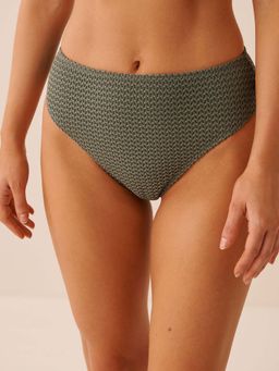 La Vie En Rose - Earthy Green High Waist Crochet Cheeky Bikini Bottom