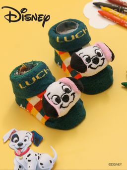 Yellow Bee - Dark Green Disney Dalmatians Lucky Dog 3D Socks for Boys