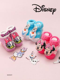 Yellow Bee - Minnie Mouse, Daisy Duck, Frozen Olaf Trio 3D Socks (Pack of 3)