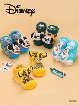 Yellow Bee - The Lion King, 101 Lucky Dog, Mickey Mouse, Frozen 3D Socks (Pack of 4)