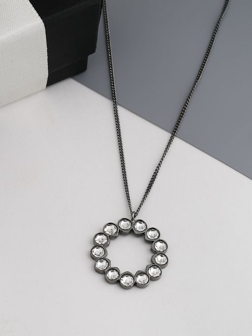 Zurooh Oxidised Polki Necklace with Chain