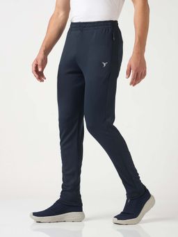 Technosport - Men Navy Blue Solid Slim Fit Sports Trackpant