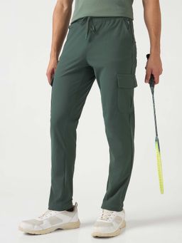Technosport - Men Green Solid Relaxed Fit Sports Trackpant