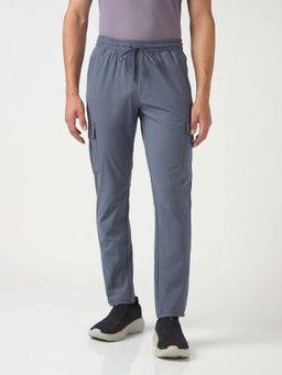 Technosport - Men Blue Solid Relaxed Fit Sports Trackpant