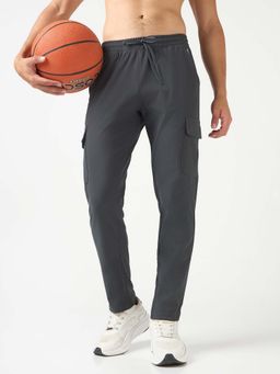 Technosport - Men Grey Solid Relaxed Fit Sports Trackpant
