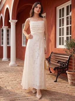 AAYU - Women White Textured Flared Dress