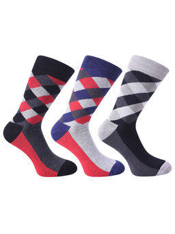 Footprints - Odour Free Organic Cotton Mens Formal Checked Bamboo Printed Socks