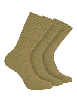 Footprints - Soft Odour Free Organic Cotton Mens Formal Bamboo Ribbed Socks Khaki