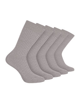 Footprints - Odour Free Organic Cotton Mens Formal Bamboo Ribbed Soft Socks Grey
