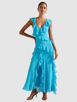 Forever New - Blue Petite Ruffle Dress