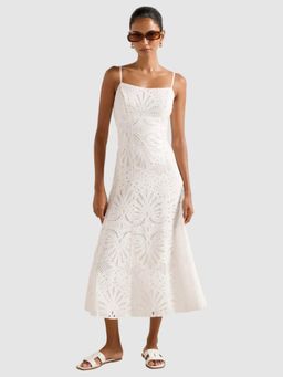 Forever New - White Molly Petite Self Design Dress