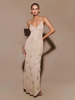MISS MOSA BY AKANKSHA - Beige Adeloi Luxe Premium Maxia Dress