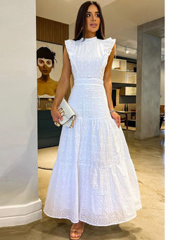 MISS MOSA BY AKANKSHA - White Alessia Eyelet Summer Dress