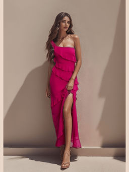 MISS MOSA BY AKANKSHA - Atlee Ruffled Maxi Dress In Pink