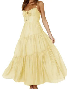 MISS MOSA BY AKANKSHA - Yellow Bercie Summer Holiday Dress