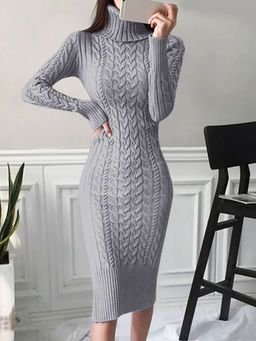 MISS MOSA BY AKANKSHA - Grey Bradshaw Luxury Knitted Dress