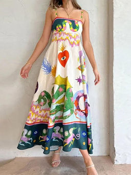 MISS MOSA BY AKANKSHA - Multi-Color Jonah Printed Summer Dress