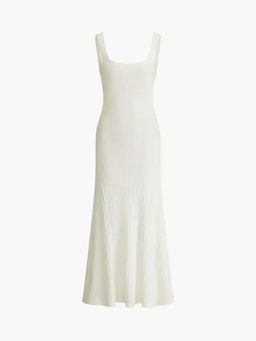 MISS MOSA BY AKANKSHA - Off White Logos Luxe Knit Bodycon Dress