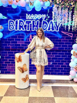 MISS MOSA BY AKANKSHA - Beige Marigold Vintage Dress with Belt (Set of 2)