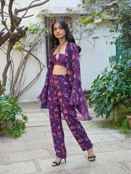 Veranno Studio - June Purple Co-Ord (Set of 3)