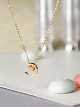 PRITA - American Diamond Rose Gold Plated Geometric Necklace