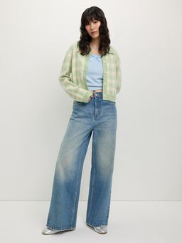 Pomelo - Heart Check Cardigan - Green