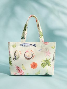 Pomelo - Graphic Print Tote Bag - Ivory