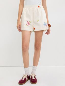 Pomelo - Graphic Print Shorts - Off-White